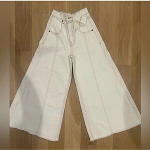 Wide-Leg White Jeans